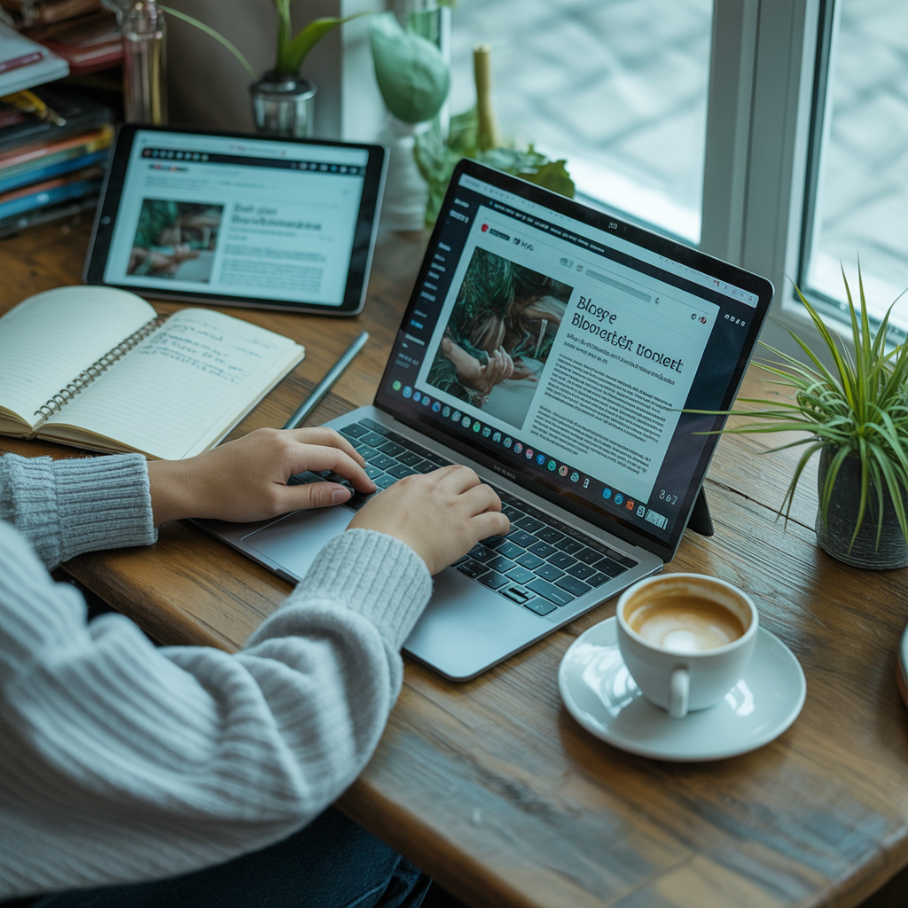 ideogram v3.0 a surreal and vibrant cinematic photo of Close up of a student typing on a laptop with notes and a 0
